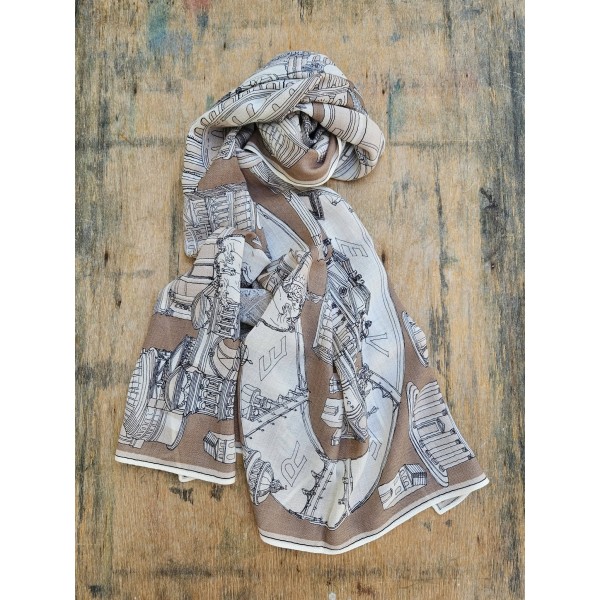 Inoui Editions vilnos, kašmyro, šilko skara ROMA BEIGE